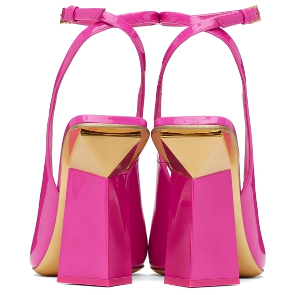 Valentino Garavani Patent Slingback Pumps in Hot Pink - Picture 3 of 11